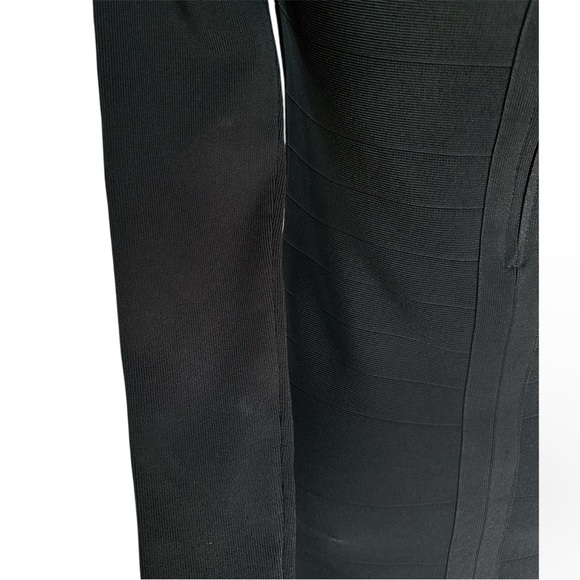 bebe Sexy Stretch Black Bandage Dress Cocktail Party Club Bodycon Medium - Picture 6 of 6